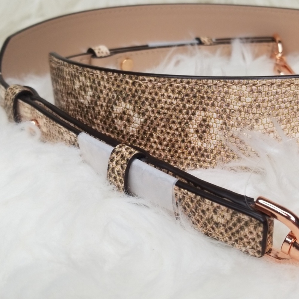MICHAEL KORS EMBOSSED LEATHER GUITAR BAG STRAP